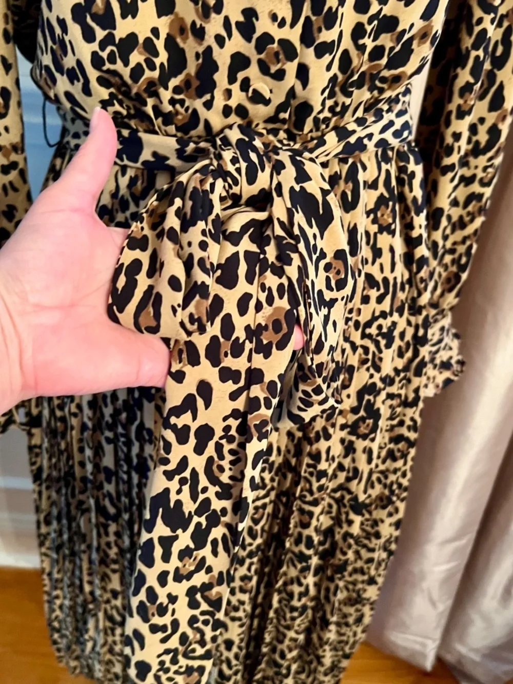 NWOT J.Crew Leopard Cheetah Print Long Sleeve Dress w/ Pleated Skirt Size 6
